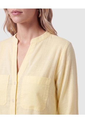 Blusa Con Bolsillos Frontales Para Mujer  Para Mujer Amarillo Patprimo