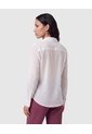 Camisa Mujer Manga Larga Con Solapa Y Bolsillo  Para Mujer Blanco Patprimo de Patprimo