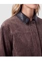 Chaqueta Mujer En Pana Con Cuello Contraste  Para Mujer Café Patprimo de Patprimo