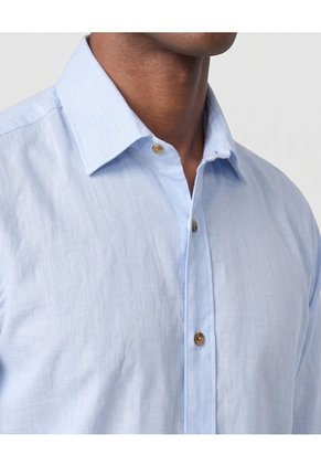 Camisa Manga Larga Casual Para Hombre Para Hombre Azul Patprimo