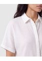 Camisa Mujer Manga Corta Con Botones Ocultos  Para Mujer Blanco Patprimo de Patprimo