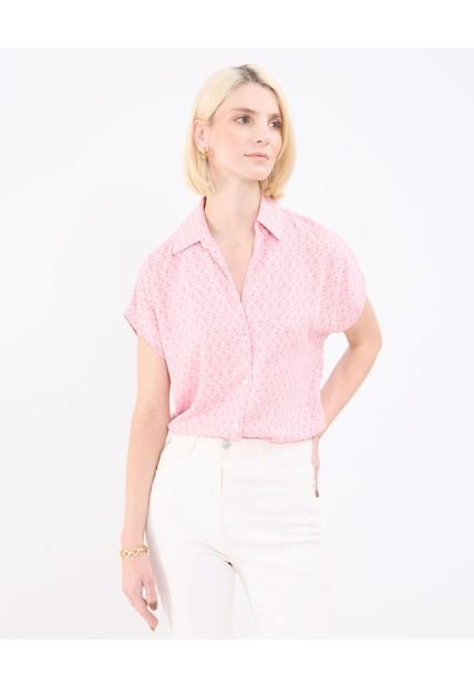 Camisa Para Mujer Manga Corta Color Rosa Marca Patprimo #30010685