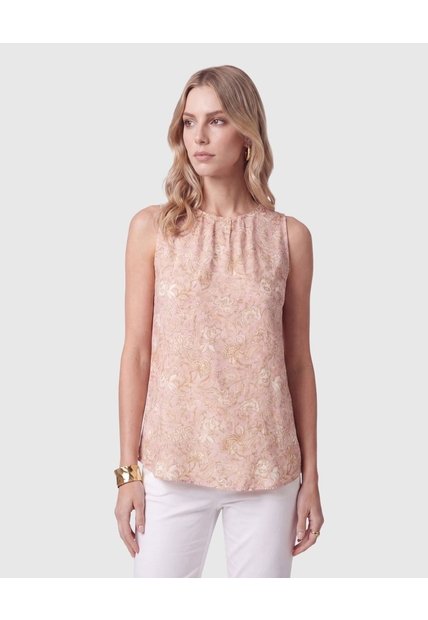 Blusa Sin Mangas Con Pliegues Para Mujer  Para Mujer Crema Patprimo