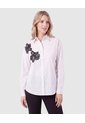 Camisa Manga Larga De Botones Mujer  Para Mujer Blanco Patprimo de Patprimo