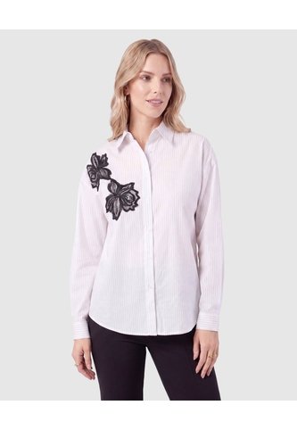 Camisa Manga Larga De Botones Mujer  Para Mujer Blanco Patprimo Patprimo