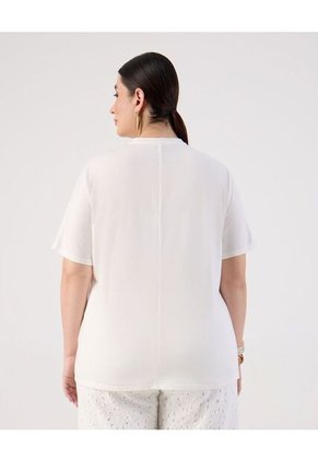 Camiseta  Para Mujer Manga Corta Cuello Redondo Color Crema Marca Patprimo #14091451