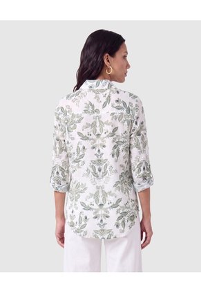 Camisa Mujer Manga Larga Con Estampado  Para Mujer Blanco Patprimo