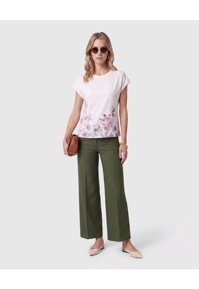 Blusa Con Mangas Tipo Casquillo Mujer  Para Mujer Blanco Patprimo