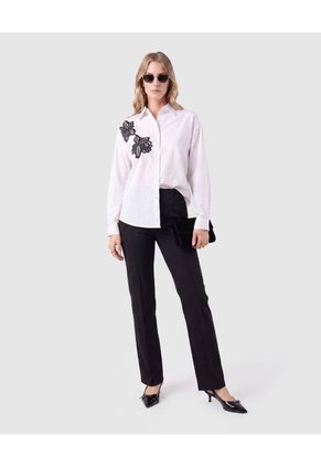 Camisa Manga Larga De Botones Mujer  Para Mujer Blanco Patprimo