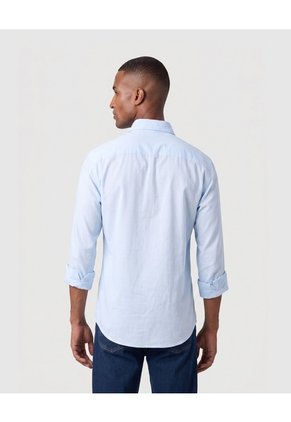 Camisa Manga Larga Casual Para Hombre Para Hombre Azul Patprimo