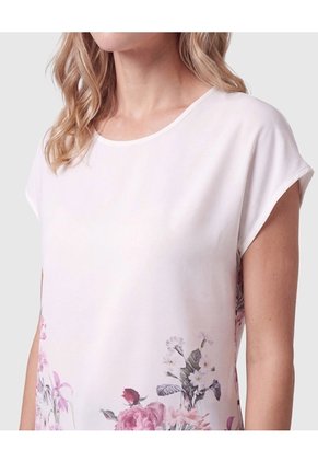 Blusa Con Mangas Tipo Casquillo Mujer  Para Mujer Blanco Patprimo