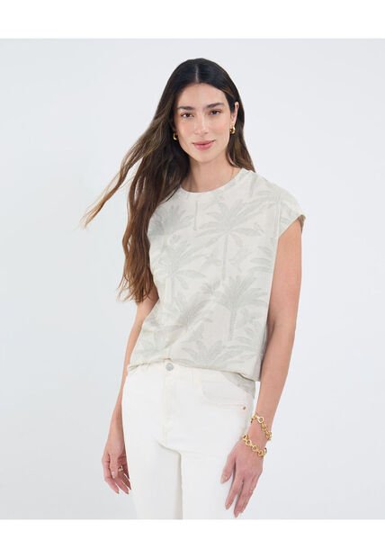 Camiseta Para Mujer Manga Corta Cuello Redondo Color Verde Marca Patprimo #30093716