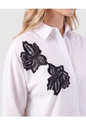 Camisa Manga Larga De Botones Mujer  Para Mujer Blanco Patprimo