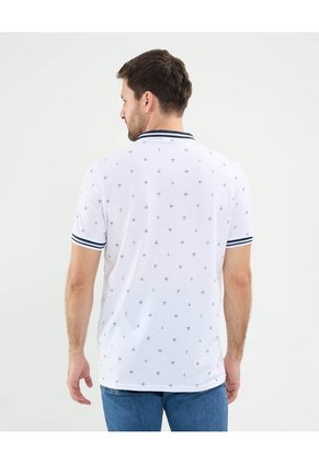 Polo Tejida Estampada Para Hombre Blanco Patprimo