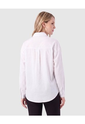 Camisa Manga Larga De Botones Mujer  Para Mujer Blanco Patprimo