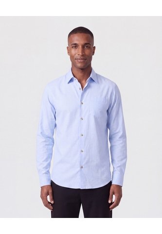 Camisa Manga Larga Con Bolsillo Para Hombre  Para Hombre Azul Patprimo Patprimo