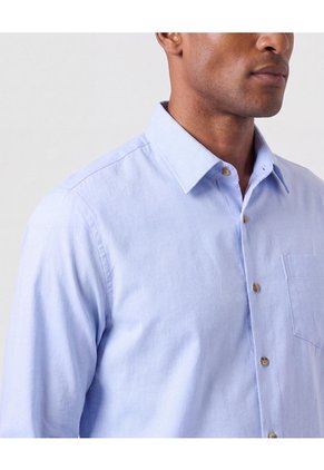 Camisa Manga Larga Con Bolsillo Para Hombre Para Hombre Azul Patprimo