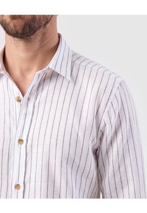 Camisa De Manga Larga Versátil Para Hombre  Para Hombre Blanco Patprimo