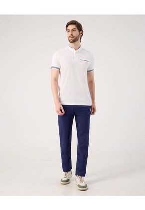 Polo Con Diseño En Contraste Para Hombre Blanco Patprimo