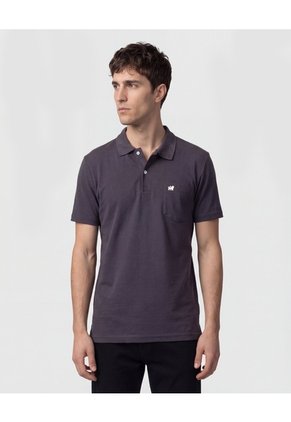 Polo Unicolor Con Bolsillo Para Hombre Azul Patprimo