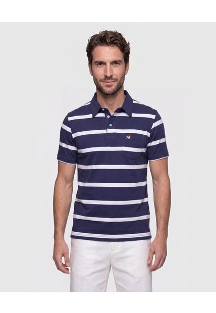 Polo Cuello Duro  Para Hombre Azul Patprimo