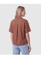 Camisa Manga Corta Con Bolsillos Mujer  Para Mujer Café Patprimo de Patprimo