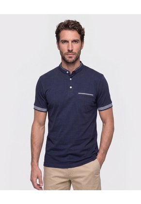 Polo Con Diseño En Contraste Para Hombre Azul Patprimo