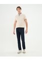 Polo Unicolor Con Textura Cuello Mao  Para Hombre Crema Patprimo de Patprimo