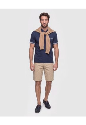Polo Con Diseño En Contraste Para Hombre Azul Patprimo
