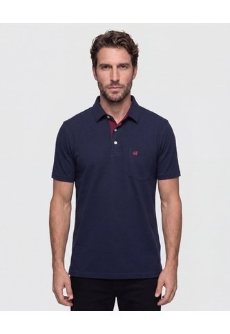 Polo Unicolor, Cuello Duro Con Bolsillo Y Silueta Regular Fit  Para Hombre Azul Patprimo Patprimo