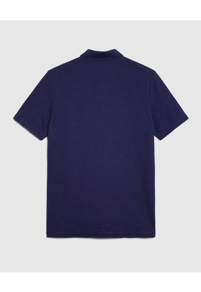 Polo Unicolor Con Bolsillo Para Hombre Azul Patprimo
