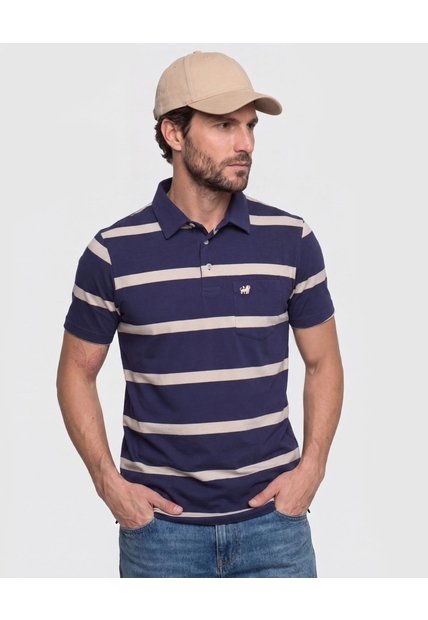 Polo Cuello Duro  Para Hombre Azul Patprimo