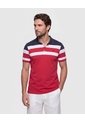 Polo Con Diseño De Bloques Y Franjas   Para Hombre Rojo Patprimo de Patprimo