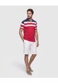 Polo Con Diseño De Bloques Y Franjas   Para Hombre Rojo Patprimo de Patprimo