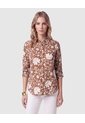 Camisa Manga Larga Ajustable Mujer  Para Mujer Café Patprimo de Patprimo