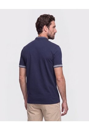 Polo Con Diseño En Contraste Para Hombre Azul Patprimo
