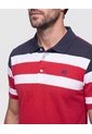 Polo Con Diseño De Bloques Y Franjas   Para Hombre Rojo Patprimo de Patprimo