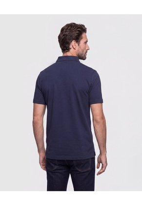 Polo Unicolor, Cuello Duro Con Bolsillo Y Silueta Regular Fit Para Hombre Azul Patprimo