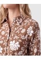 Camisa Manga Larga Ajustable Mujer  Para Mujer Café Patprimo de Patprimo
