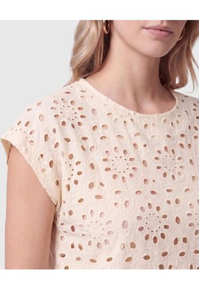 Blusa De Mujer Con Calados Florales  Para Mujer Amarillo Patprimo