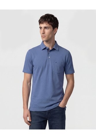 Polo Unicolor, Cuello Duro Con Bolsillo Y Silueta Regular Fit  Para Hombre Azul Patprimo Patprimo