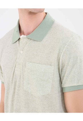 Polo Tejida Estampada  Para Hombre Verde Patprimo