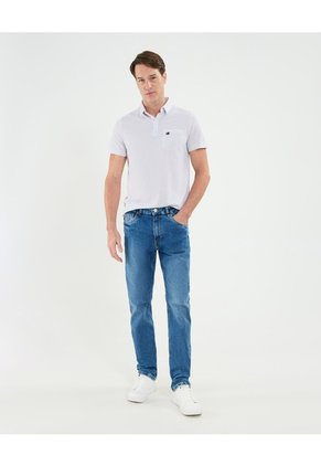 Polo Cuello Máquina Con Bolsillo Y Botonadura Oculta Para Hombre Para Hombre Blanco Patprimo