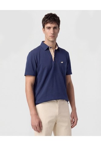 Polo Unicolor, Cuello Duro Con Bolsillo Y Silueta Regular Fit  Para Hombre Azul Patprimo Patprimo