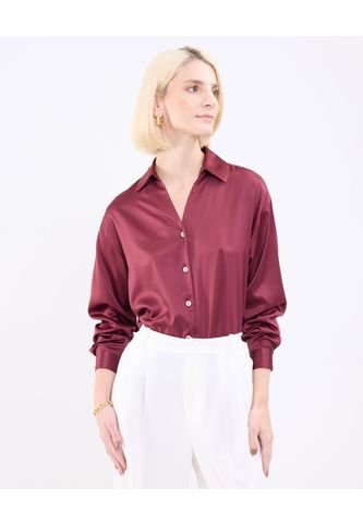 Camisa Para Mujer Manga Larga Color Vino Marca Patprimo #30010693 Patprimo