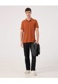 Polo Unicolor Con Bolsillo   Para Hombre Naranja Patprimo de Patprimo