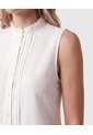 Blusa Con Cuello Alto Y Pliegues Mujer  Para Mujer Blanco Patprimo de Patprimo