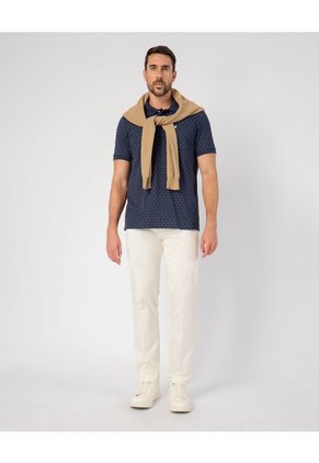 Polo Estampada Con Bolsillo En Lateral Para Hombre Azul Patprimo