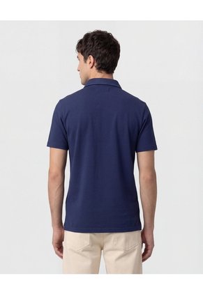 Polo Unicolor, Cuello Duro Con Bolsillo Y Silueta Regular Fit  Para Hombre Azul Patprimo