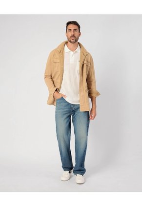 Polo Unicolor Con Bolsillo Para Hombre Crema Patprimo